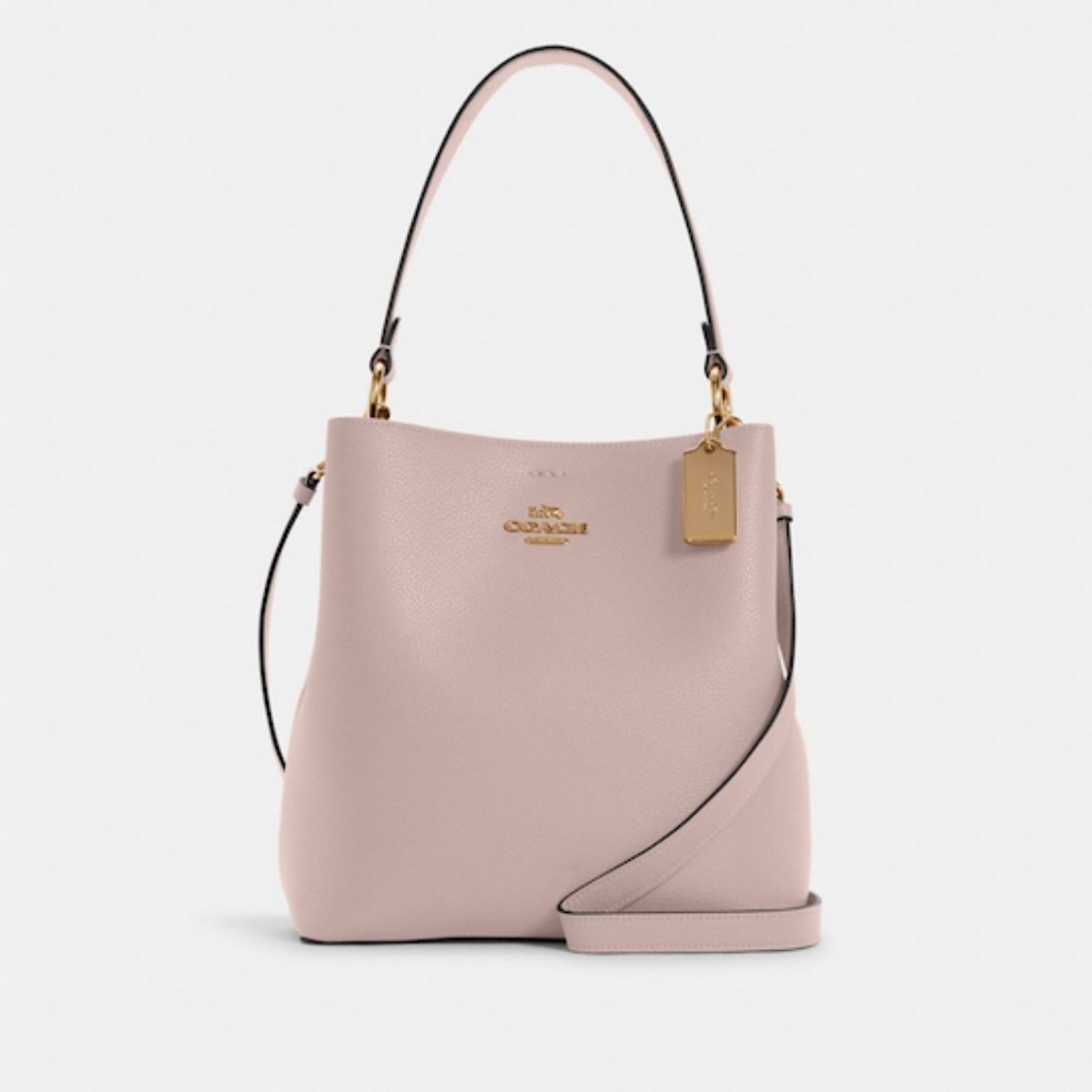 NWT Coach bucket bag Nude pink washed mauve medium size crossbody purse handbag